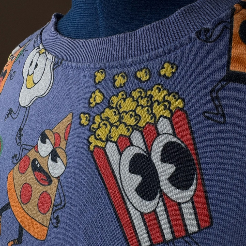 Kids Fun Print Blue Sweatshirt - Picture 3 of 4